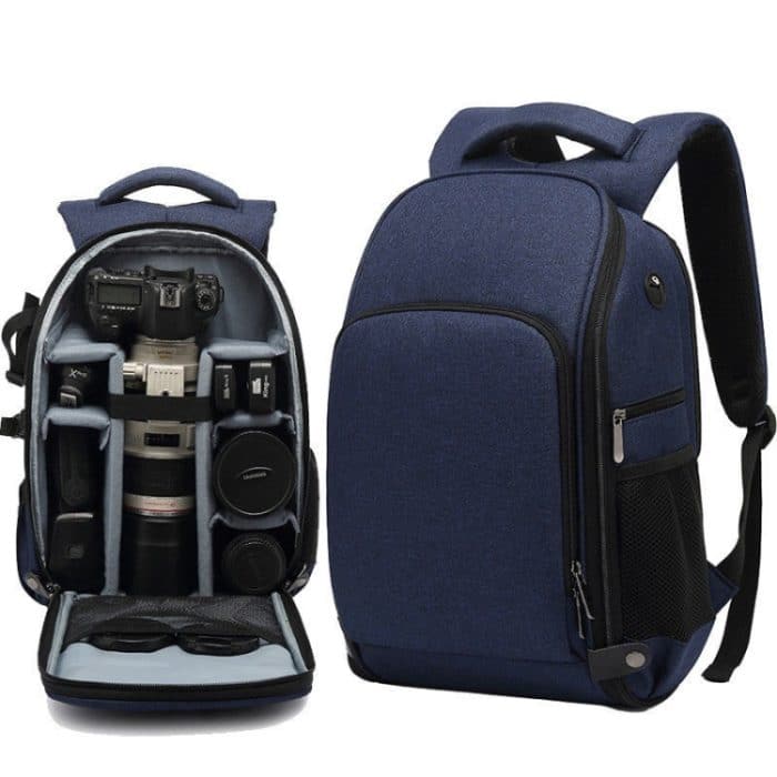 Kationischer SLR-Rucksack, wasserdichter Fotorucksack mit Kopfhörerkabelloch, Blue, Black, Red – Bild 2
