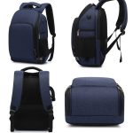 Kationischer SLR-Rucksack, wasserdichter Fotorucksack mit Kopfhörerkabelloch, Blue, Black, Red – Bild 3