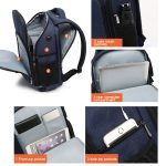 Kationischer SLR-Rucksack, wasserdichter Fotorucksack mit Kopfhörerkabelloch, Blue, Black, Red – Bild 4