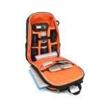 Wasserdichter Fotografie-Rucksack aus Oxford-Stoff, 17-Zoll-Laptop-Rucksack, Orange, Grey