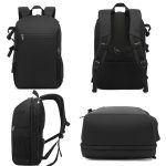 Wasserdichter Fotografie-Rucksack aus Oxford-Stoff, 17-Zoll-Laptop-Rucksack, Orange, Grey – Bild 3