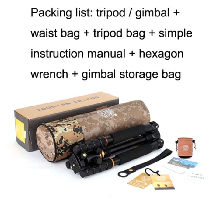 Qing zhuangshi DA IQ666 tragbares Reise-Spiegelreflexkamera-Stativ aus Aluminium-Magnesium-Legierung, Q666(Black) – Bild 6