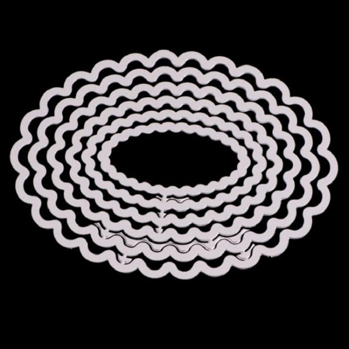 6 In 1 DIY Spitze Oval Dekorative Messer Stanzen Buch Ätzen Carbon Stahl Stanze – Bild 1