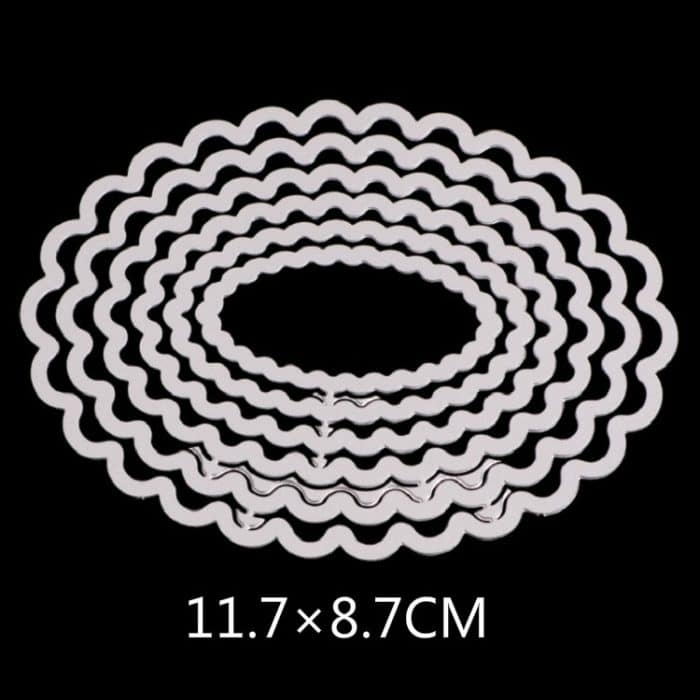 6 In 1 DIY Spitze Oval Dekorative Messer Stanzen Buch Ätzen Carbon Stahl Stanze – Bild 4