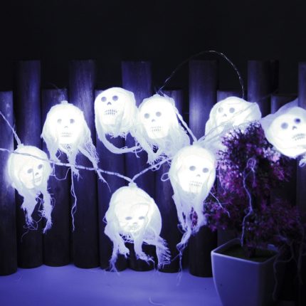 Halloween LED weißes Garn Totenkopf Geist Festival Horror Atmosphäre Deko Lichter, Stil:, 24, 25, 26, 27
