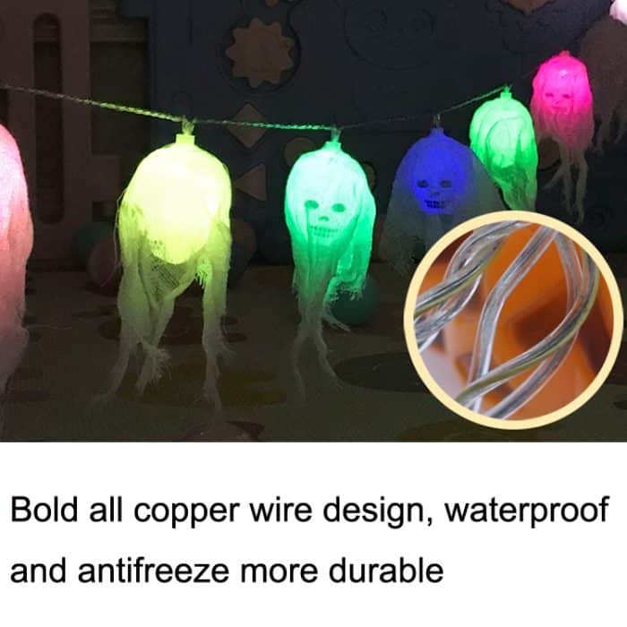 Halloween LED weißes Garn Totenkopf Geist Festival Horror Atmosphäre Deko Lichter, Stil:, 24, 25, 26, 27 – Bild 4