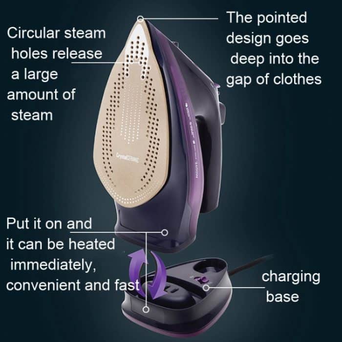 2400W Haushalt Wireless Iron Handheld Steam Iron Garment Steamer, EU-Stecker, 2400W Purple, 2400W Green – Bild 5