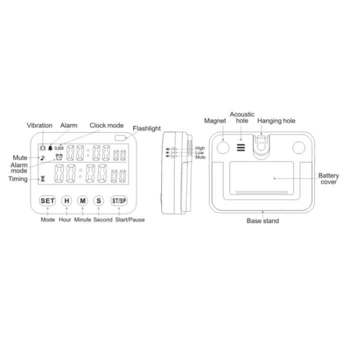 YS-218 Digitaler Timer 99 Stunden positive Countdown-Erinnerung, Stil:, No Vibration, With Vibration – Bild 6