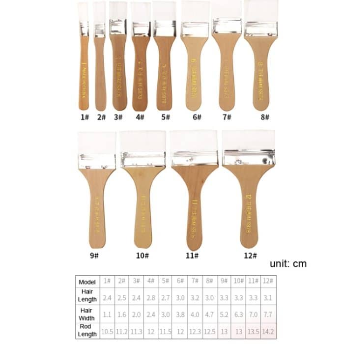 Weizhuang S878 Nr. 1-12 Nylon-Ölgemälde-Brettpinsel, Grillpinsel, 12 PCS / Set – Bild 6