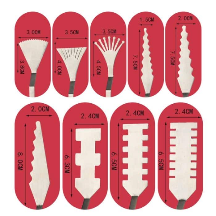 9-teiliges Ölgemälde-Messer, Graffiti-Tönungs-Holzschaber, Kunst-Malwerkzeug für Studenten, Stil:, E1, E2, E3, E4, E5, E6, E7, E8, E9 – Bild 3