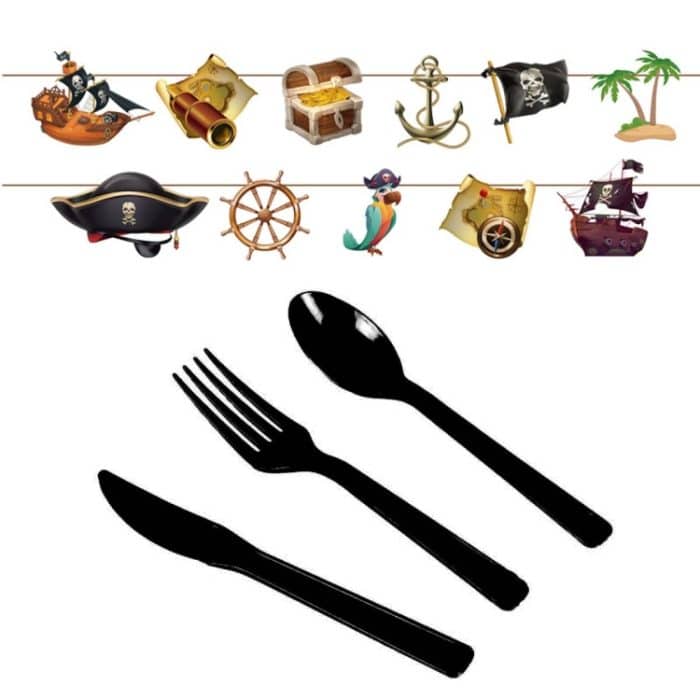Einweg-Tischdecke, Pappteller, Partyzubehör-Set mit Piraten-Schatzsuche-Thema, Pirate Treasure Hunt Themed – Bild 2
