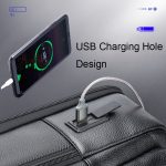 Bopai 61-70111 Wasserdichter, diebstahlsicherer Rucksack aus Rindsleder mit mehreren Fächern und USB-Ladeloch, 61-70111 – Bild 5