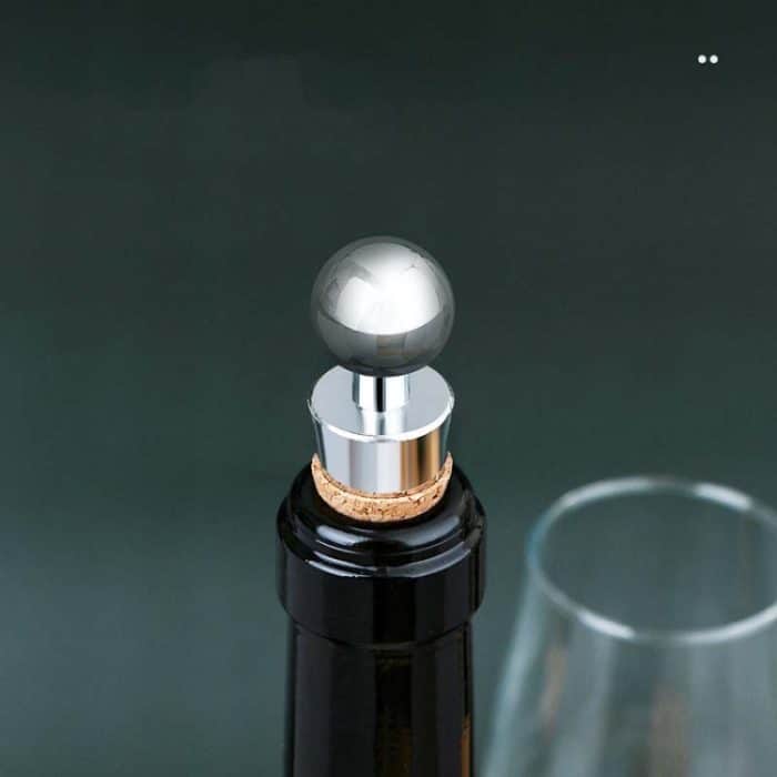 2 STÜCKE Metallkorken Rotweinstopfen Weinkorken aus synthetischem Holz – Bild 3