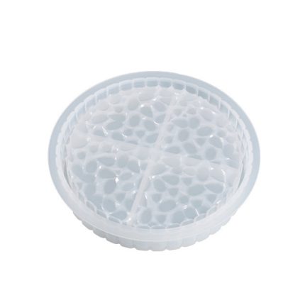 2 Stück DIY runde und quadratische Rautenmuster-Aufbewahrungstablett-Silikonform, Round, Square, Rectangular