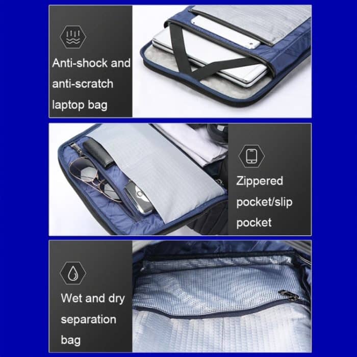 Bopai 61-121591 Multifunktionaler, diebstahlsicherer Laptop-Business-Rucksack mit USB-Ladeloch, 61-121591 – Bild 7