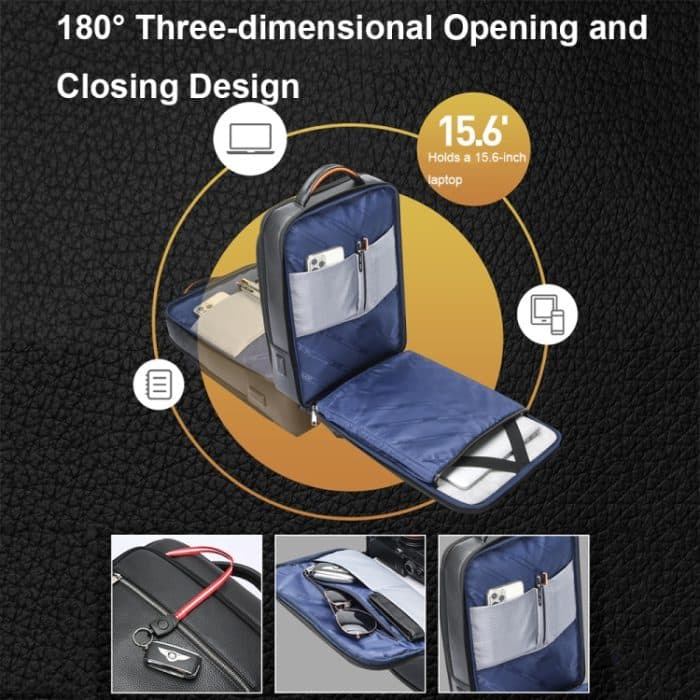 Bopai 61-121561 Multifunktionaler, diebstahlsicherer Laptop-Business-Rucksack mit USB-Ladeloch, 61-121561 – Bild 3