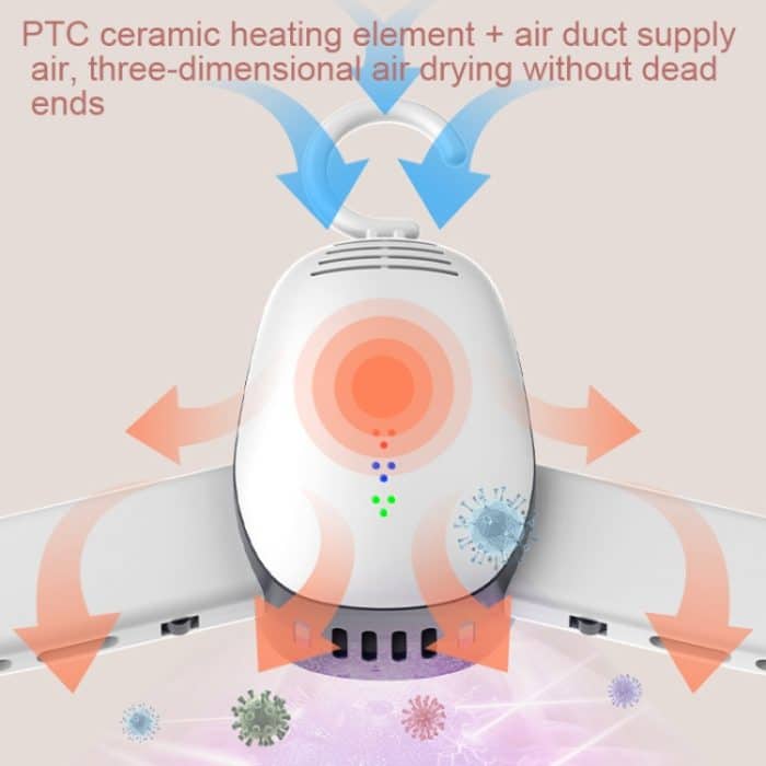 150 W Kleiderbügel-Klapp-Mini-Schuhtrockner mit UV-Sterilisationsfunktion, EU Plug White, US Plug White – Bild 4