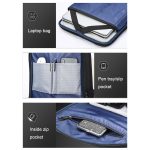 Bopai 61-120891 Multifunktionaler, diebstahlsicherer Laptop-Business-Rucksack mit USB-Ladeloch – Bild 6