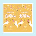 3 Packungen mit 50 Aufklebern/Packung „Happy Birthday“, rechteckige Aufkleber, Geschenkbox-Versiegelungsaufkleber, H1, H2, H3, H4