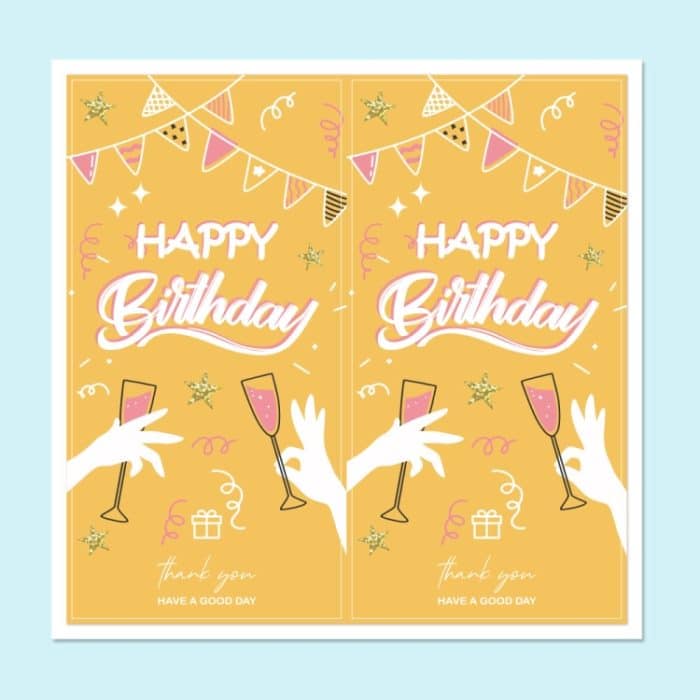 3 Packungen mit 50 Aufklebern/Packung „Happy Birthday“, rechteckige Aufkleber, Geschenkbox-Versiegelungsaufkleber, H1, H2, H3, H4 – Bild 1