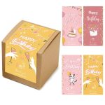 3 Packungen mit 50 Aufklebern/Packung „Happy Birthday“, rechteckige Aufkleber, Geschenkbox-Versiegelungsaufkleber, H1, H2, H3, H4 – Bild 2