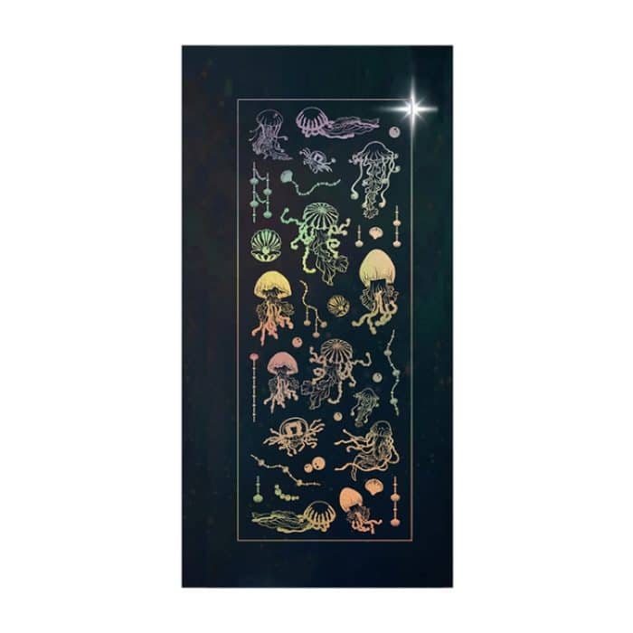10 Stück Heißpräge-Laser-Cartoon-Tier-Aufkleber, Dekoration, Handkonto-Material, Jellyfish, Bubble, Starry Sky, Butterfly – Bild 1