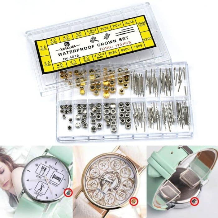 TBD06028680.jpg 170 PCS / Box C012 Uhrenzubehör Epoxy Watch Crown und Stem Repair Parts – Bild 1