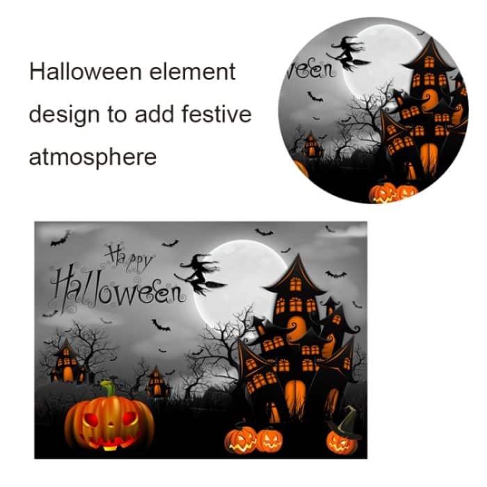 2,1 m x 1,5 m großer Halloween-Element-Shoting-Hintergrund aus Stoff, Party-Dekoration – Bild 5