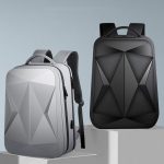 160 wasserdichter Laptop-Rucksack aus ABS mit großem Fassungsvermögen und USB-Ladeanschluss, Light Grey, Black – Bild 2