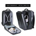 160 wasserdichter Laptop-Rucksack aus ABS mit großem Fassungsvermögen und USB-Ladeanschluss, Light Grey, Black – Bild 3