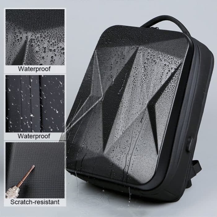 160 wasserdichter Laptop-Rucksack aus ABS mit großem Fassungsvermögen und USB-Ladeanschluss, Light Grey, Black – Bild 5