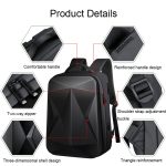 160 wasserdichter Laptop-Rucksack aus ABS mit großem Fassungsvermögen und USB-Ladeanschluss, Light Grey, Black – Bild 8