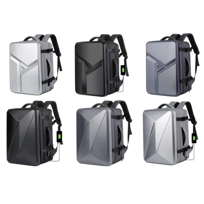 Wasserdichter, erweiterbarer Hartschalen-Rucksack mit großem Fassungsvermögen und USB-Ladeloch, 161 Light Grey, 161 Black, 161 Dark Gray, 162 Black, 162 Deep Gray, 162 Light Gray – Bild 2