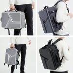 Wasserdichter, erweiterbarer Hartschalen-Rucksack mit großem Fassungsvermögen und USB-Ladeloch, 161 Light Grey, 161 Black, 161 Dark Gray, 162 Black, 162 Deep Gray, 162 Light Gray – Bild 7