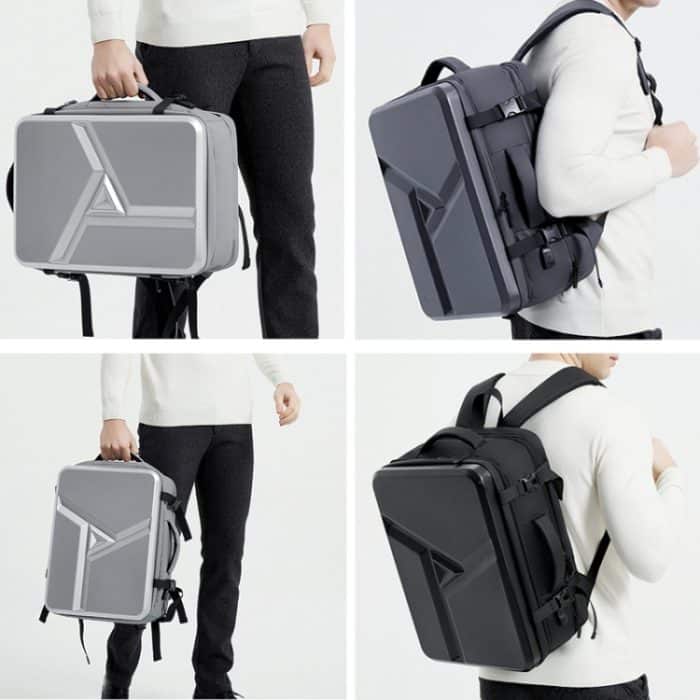 Wasserdichter, erweiterbarer Hartschalen-Rucksack mit großem Fassungsvermögen und USB-Ladeloch, 161 Light Grey, 161 Black, 161 Dark Gray, 162 Black, 162 Deep Gray, 162 Light Gray – Bild 7