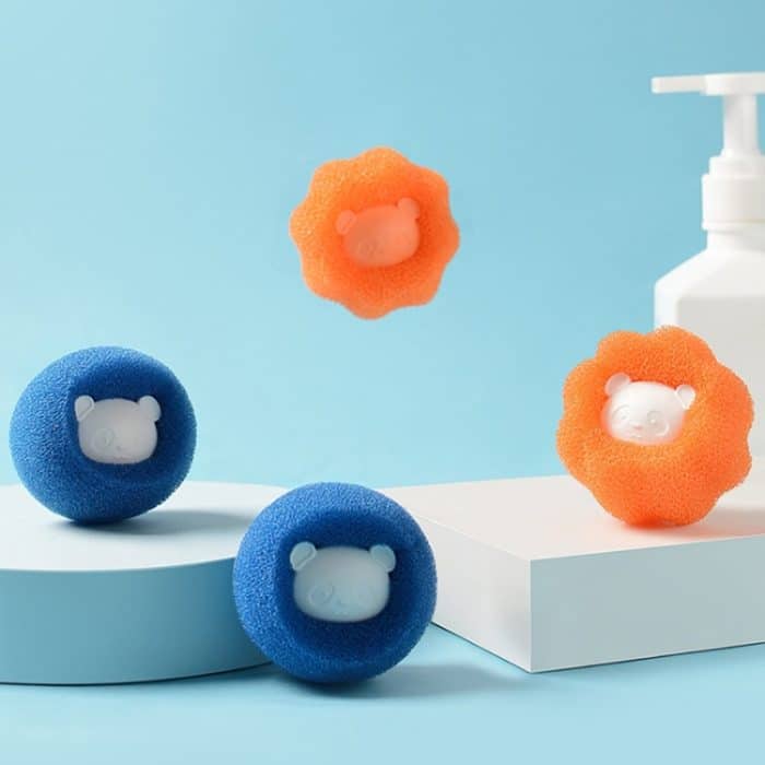 20 Stück Waschmaschinen-Wäscheball, Dekontamination, Haarentfernung, Anti-Wickel-Reinigungsball, Bear Blue, Bear Orange – Bild 2