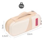 Deer Forest BL-A003 Macaron Große doppellagige Canvas-Federmäppchen-Briefpapierbox mit großem Fassungsvermögen, Navy Blue, Fruit Green, Khaki, Orange Yellow, Cyan Purple, Cyan Blue, Cherry Pink – Bild 3