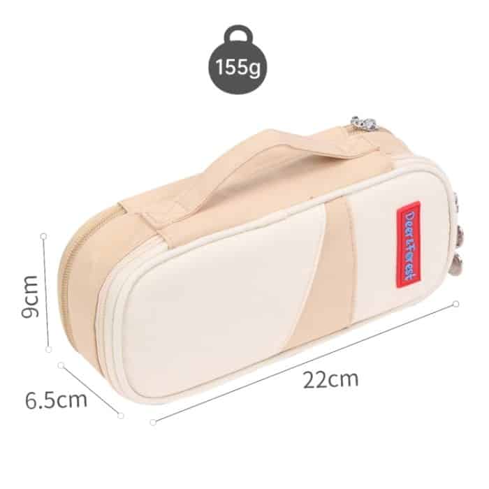 Deer Forest BL-A003 Macaron Große doppellagige Canvas-Federmäppchen-Briefpapierbox mit großem Fassungsvermögen, Navy Blue, Fruit Green, Khaki, Orange Yellow, Cyan Purple, Cyan Blue, Cherry Pink – Bild 3