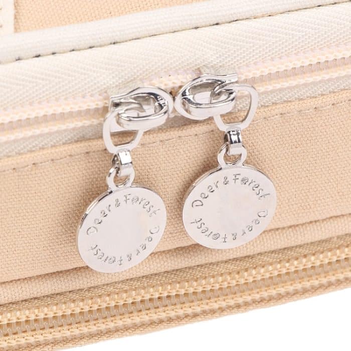 Deer Forest BL-A003 Macaron Große doppellagige Canvas-Federmäppchen-Briefpapierbox mit großem Fassungsvermögen, Navy Blue, Fruit Green, Khaki, Orange Yellow, Cyan Purple, Cyan Blue, Cherry Pink – Bild 6