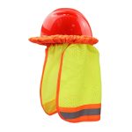 2 Stück AH-004 Sommer-Sonnenschutzhelm, atmungsaktiv, reflektierende Kappenabdeckung ohne Hut, Fluorescent Yellow, Fluorescent Red