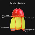 2 Stück AH-004 Sommer-Sonnenschutzhelm, atmungsaktiv, reflektierende Kappenabdeckung ohne Hut, Fluorescent Yellow, Fluorescent Red – Bild 3