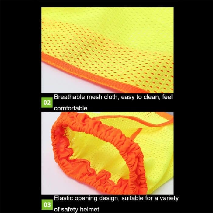 2 Stück AH-004 Sommer-Sonnenschutzhelm, atmungsaktiv, reflektierende Kappenabdeckung ohne Hut, Fluorescent Yellow, Fluorescent Red – Bild 5