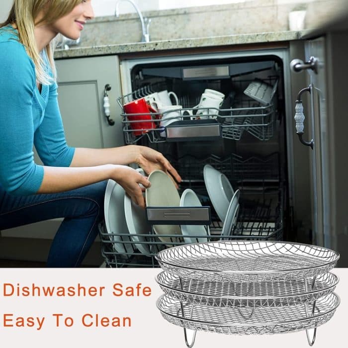 Heißluftfritteusen-Zubehör 8-Zoll-Rundgrill-Dampfgestell mit drei Schichten – Bild 4