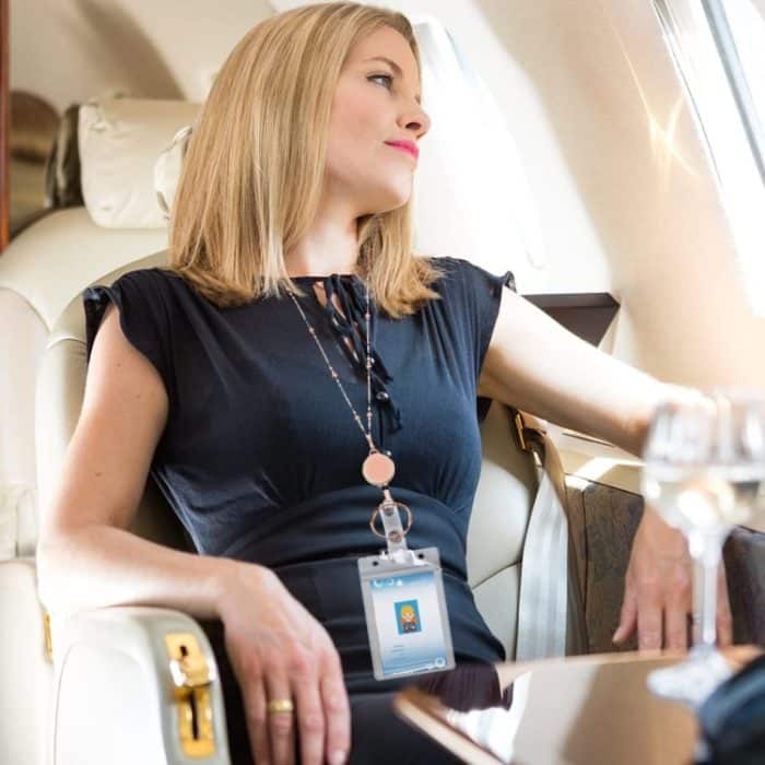 QD-2451 Multifunktionaler ID-Kartenhalter mit Metallperlenkette und einziehbarer Zugschnalle, Rose Gold, Silver, Black – Bild 7