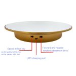 32 cm elektrischer Drehteller für Fotografie mit Geschwindigkeits- und Richtungseinstellung, White Mirror, Black Mirror, Golden Mirror – Bild 4