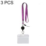 3 Stück TZ-003 horizontaler Ausweishalter aus transparentem PVC, TZ-003(Purple), TZ-003(Gray)