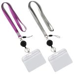 3 Stück TZ-003 horizontaler Ausweishalter aus transparentem PVC, TZ-003(Purple), TZ-003(Gray) – Bild 2