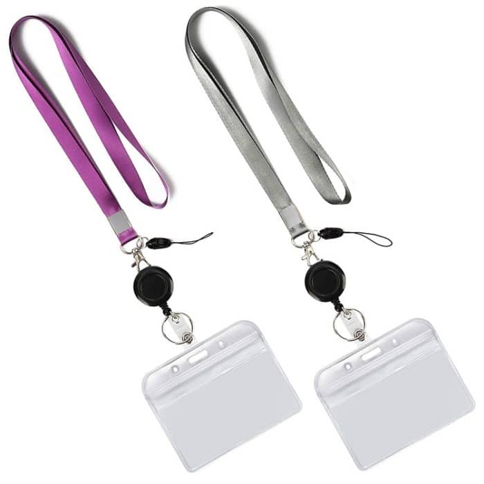 3 Stück TZ-003 horizontaler Ausweishalter aus transparentem PVC, TZ-003(Purple), TZ-003(Gray) – Bild 2