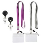 3 Stück TZ-003 horizontaler Ausweishalter aus transparentem PVC, TZ-003(Purple), TZ-003(Gray) – Bild 5