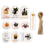 2 Sets Halloween-Hangtag-Geschenktüte, Süßigkeiten-Box, dekorativer Hangtag, Spezifikation:, 50 Hangtags+50pcs Hemp Rope, 50 Hangtags+50pcs Cotton Rope